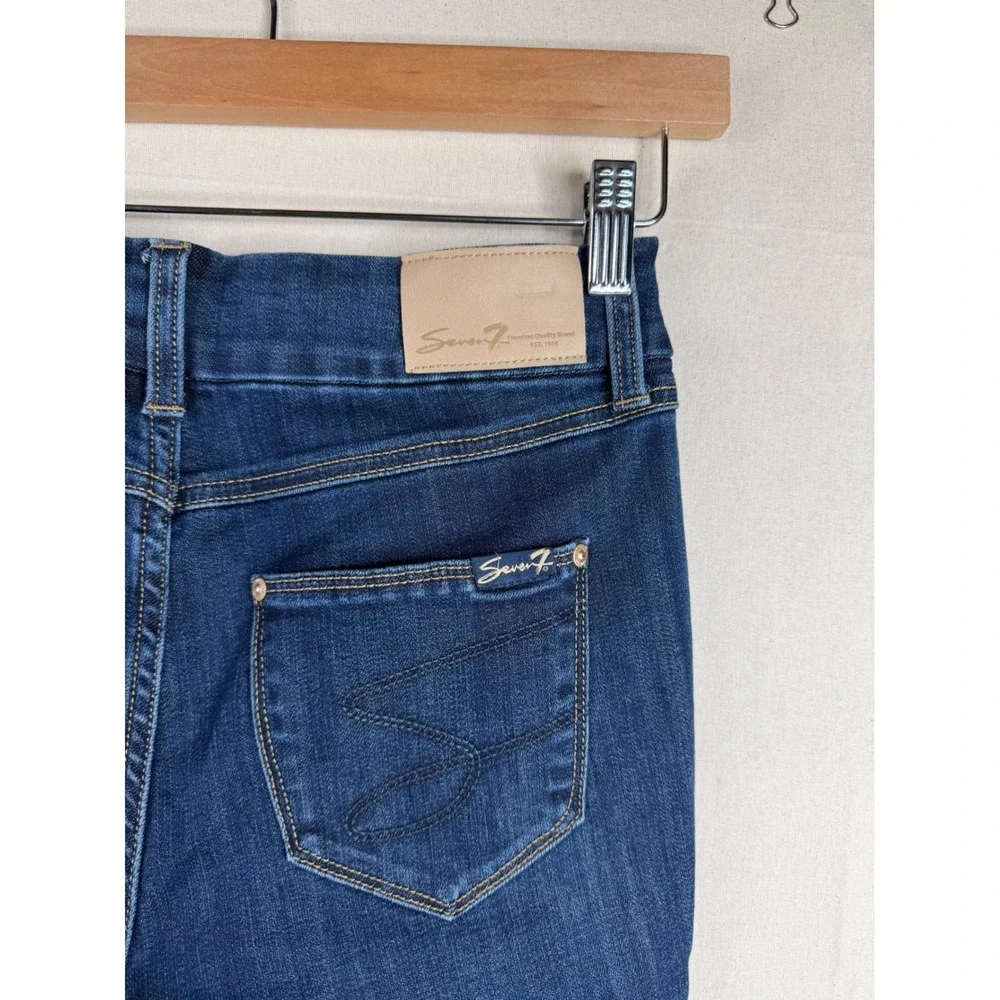 Seven7 Women's Tummyless High-Rise Skinny Jeans Size 4 Blue Denim five-pocket